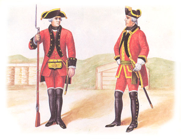 Фузилер и офицер артиллерийского полка