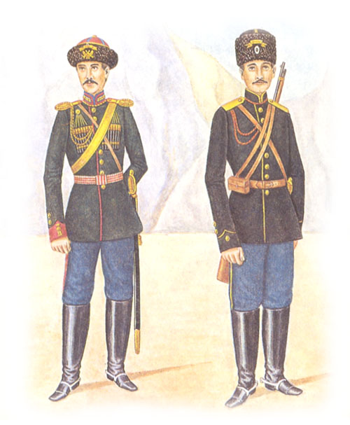 Обер-офицер 17-го драгунского Нижегородского полка и рядовой Приморского драгунского полка