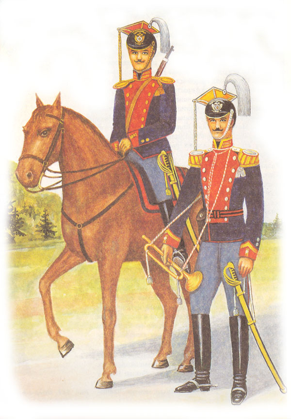 Парадная форма одежды рядового лейб-гвардии Уланского Ее Величества полка и трубача лейб-гвардии Уланского Его Величества полка